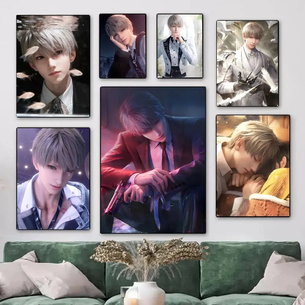 1 Stück Cartoon Anime Niedliches Spiel Love and Deepspace Xavier Poster HD-Druck Vintage Wandkunst Dekoration für Zuhause Arbeitszimmer