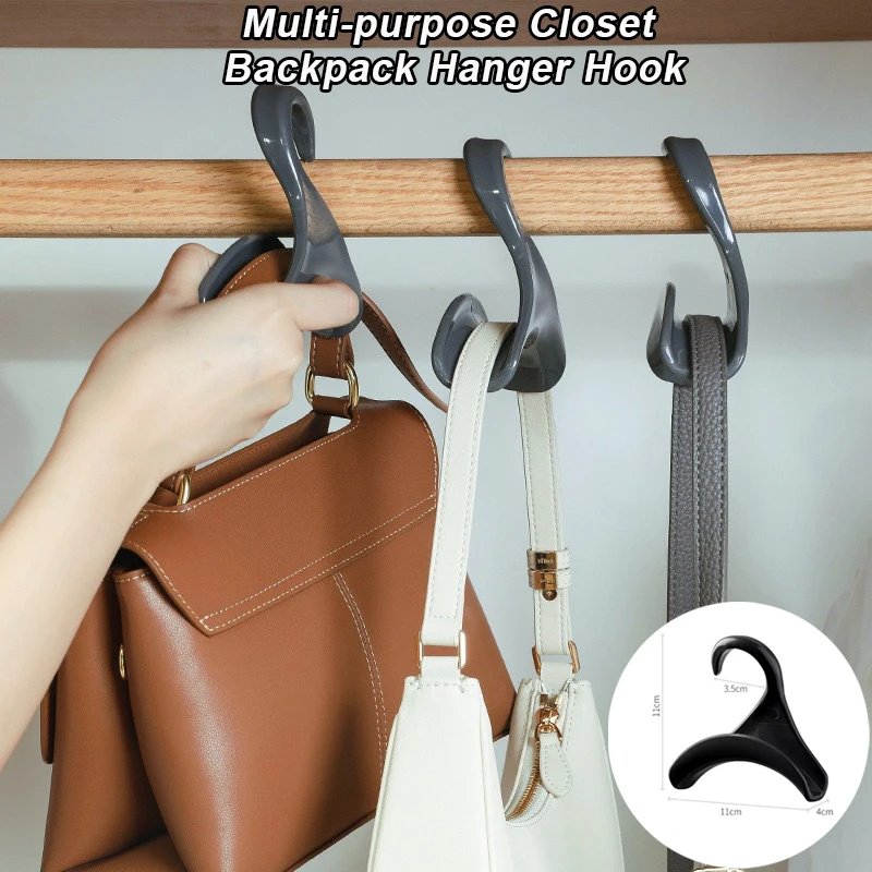 Multifunktions-Taschenhaken, platzsparender Kleiderschrank-Rucksackhaken, schwarzer Taschenhaken zum Schutz der Taschenform
