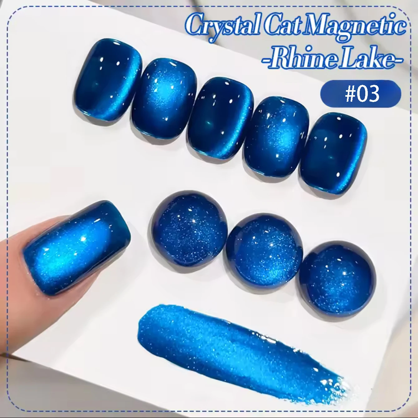 MIANEL 10ml Frühling Sommer Premium Blauaugen-Katzenaugen-Gel-Nagellack 2026 Glasperlen-Aufhellender Blauer Katzen-Magnet-Nagellack Image