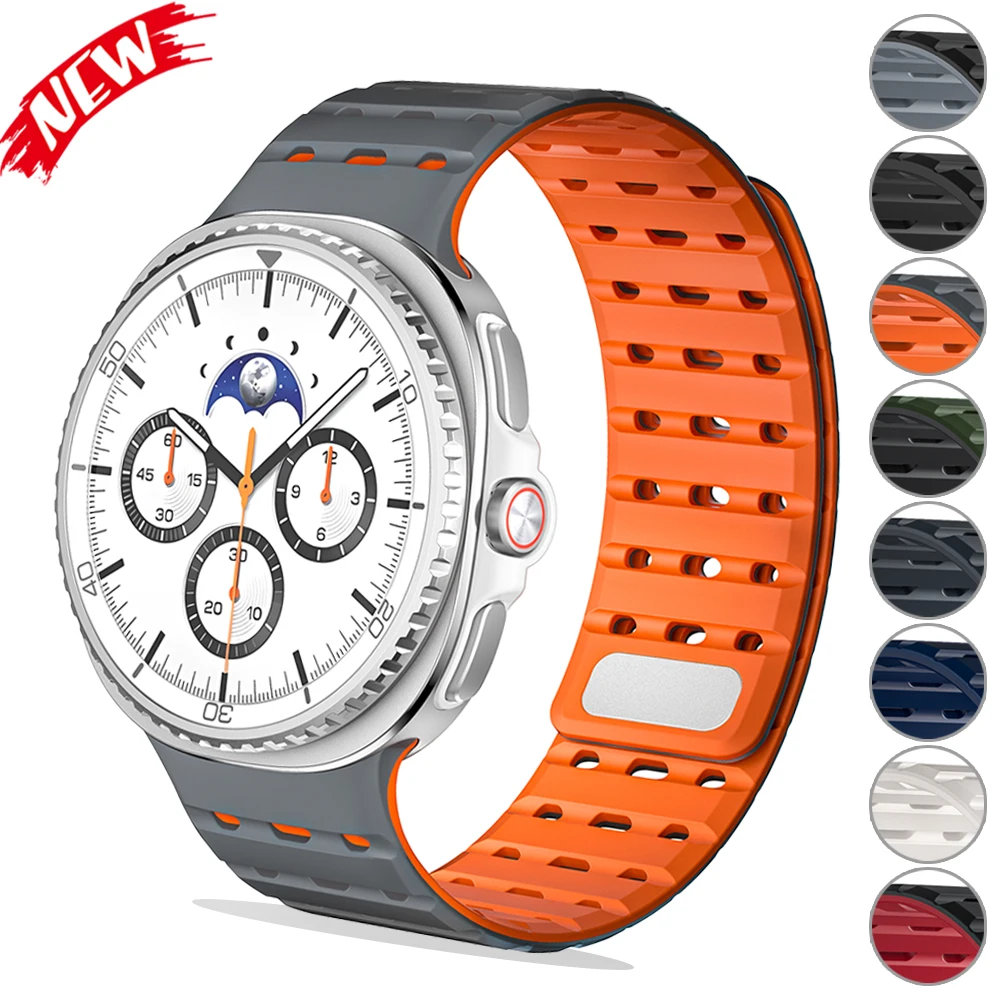 Silikon-Magnetarmband für Samsung Galaxy Watch 8 40 44mm Sport Atmungsaktives Band für Watch 8 Classic 46mm Armband Zubehör Image