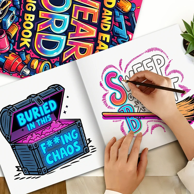 Stressabbauendes Spaß-Graffiti-Zeichenbuch, Erwachsenen-Malbuch für Mutige und Entspannte Kreativität, 20 Stressabbauende Muster