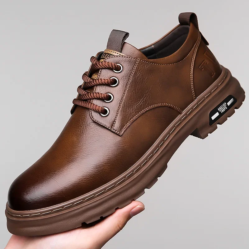 Herren Casual Lederschuhe Designer Trendy All-Match Plateauschuhe Herren Business Atmungsaktive Lederschuhe Schuh Image