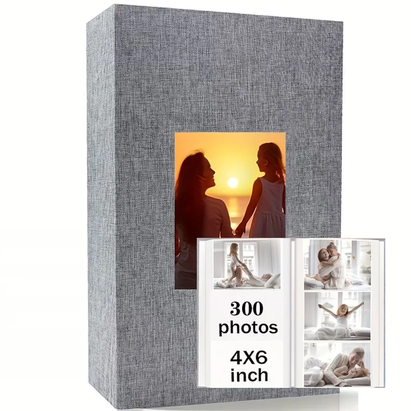 Ein Fotoalbum im Taschenformat, das 200/300 4x6 Fotos aufnehmen kann – perfekt für Hochzeiten, Reiseerinnerungen oder als Muttertagsgeschenk. Image