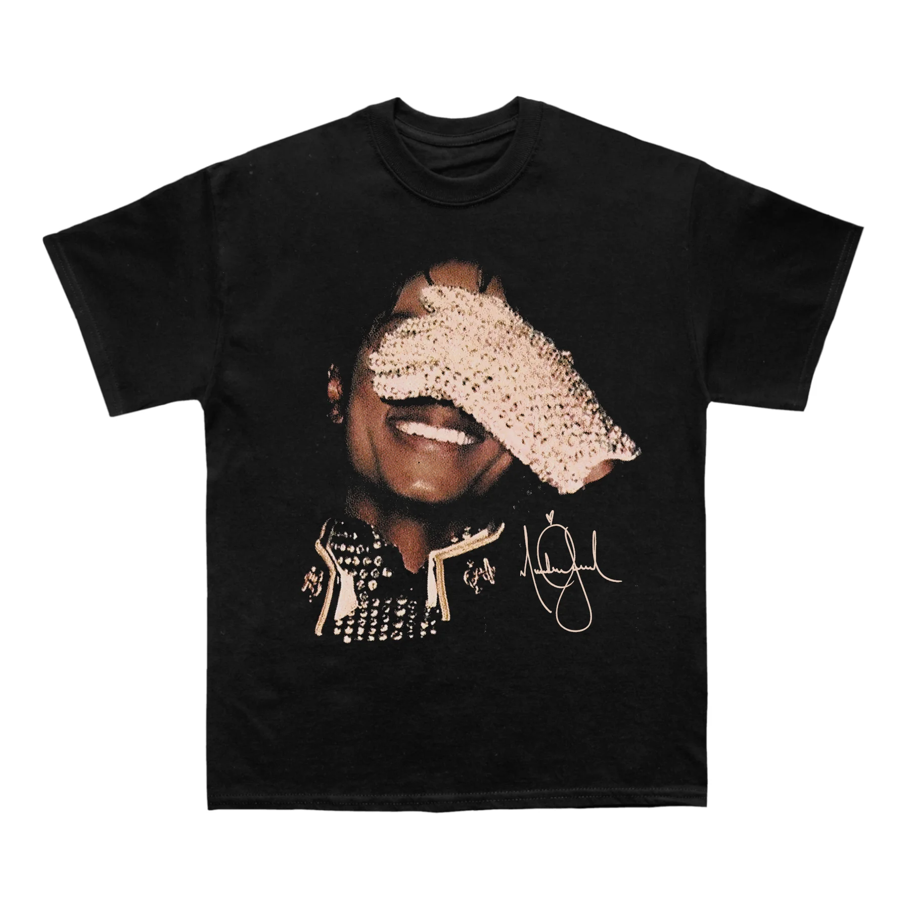 Michael Jackson Herren-T-Shirt aus Baumwolle im Retro-Hip-Hop-Stil, schwarz, Sommer, kurzärmelig
