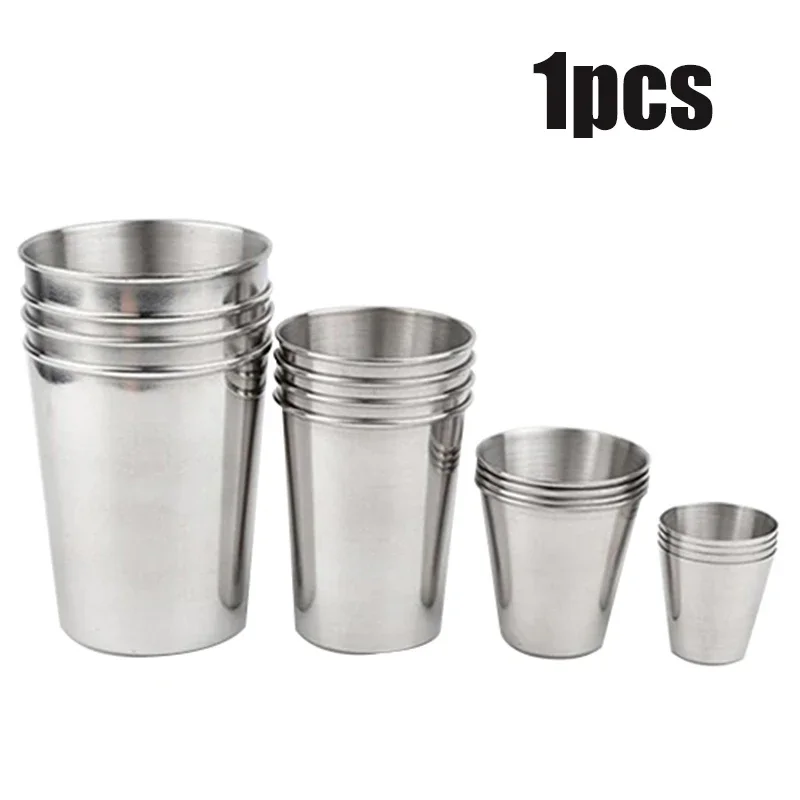 1pc 30/180/320ml Edelstahl Tasse Outdoor Reise Camping Wandern Metall Bier Wein Glas Tassen kaffee Tumbler Drink Image