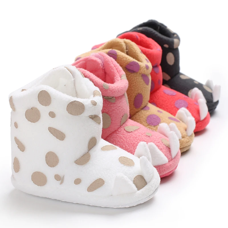 Winter-Schneestiefel für 0-1-Jährige mit Plüsch-Kunstfellkragen - Slip-On Knöchelhohe Schuhe mit weicher Sohle für erste Schritte, Beige Casual