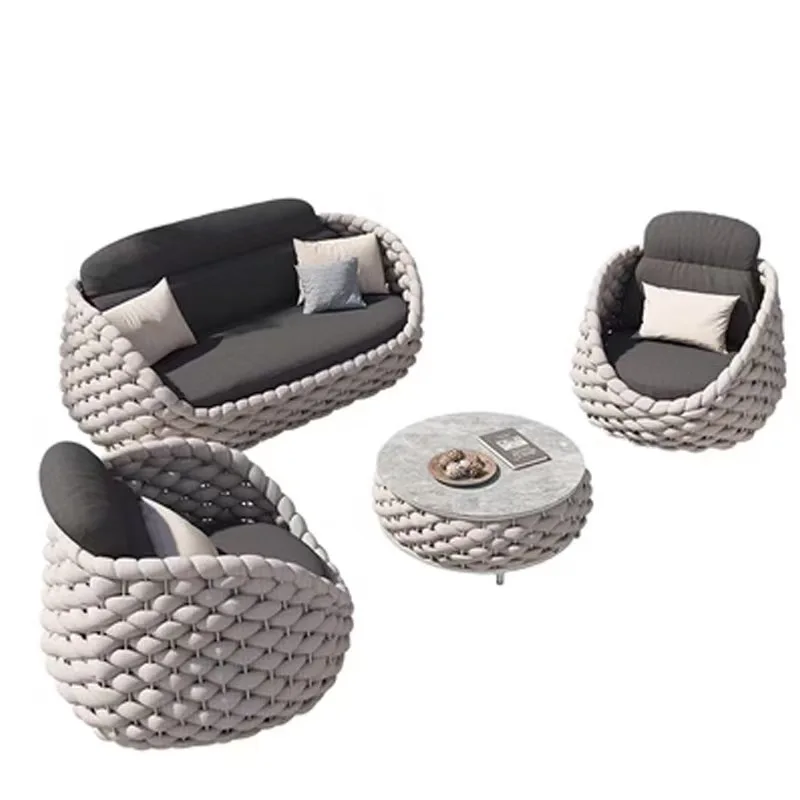 # Outdoor-Rattan-Sofa-Set, lässiger, geschwungener Stuhl für Terrasse, Garten, Wintergarten, kreatives Rattan Image