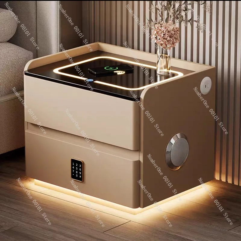 Neuer Smarter Nachttisch Einfach Modern Multifunktionaler Nachttisch, Luxuriös Fortschrittlich mit Kabelloser Ladestation Image