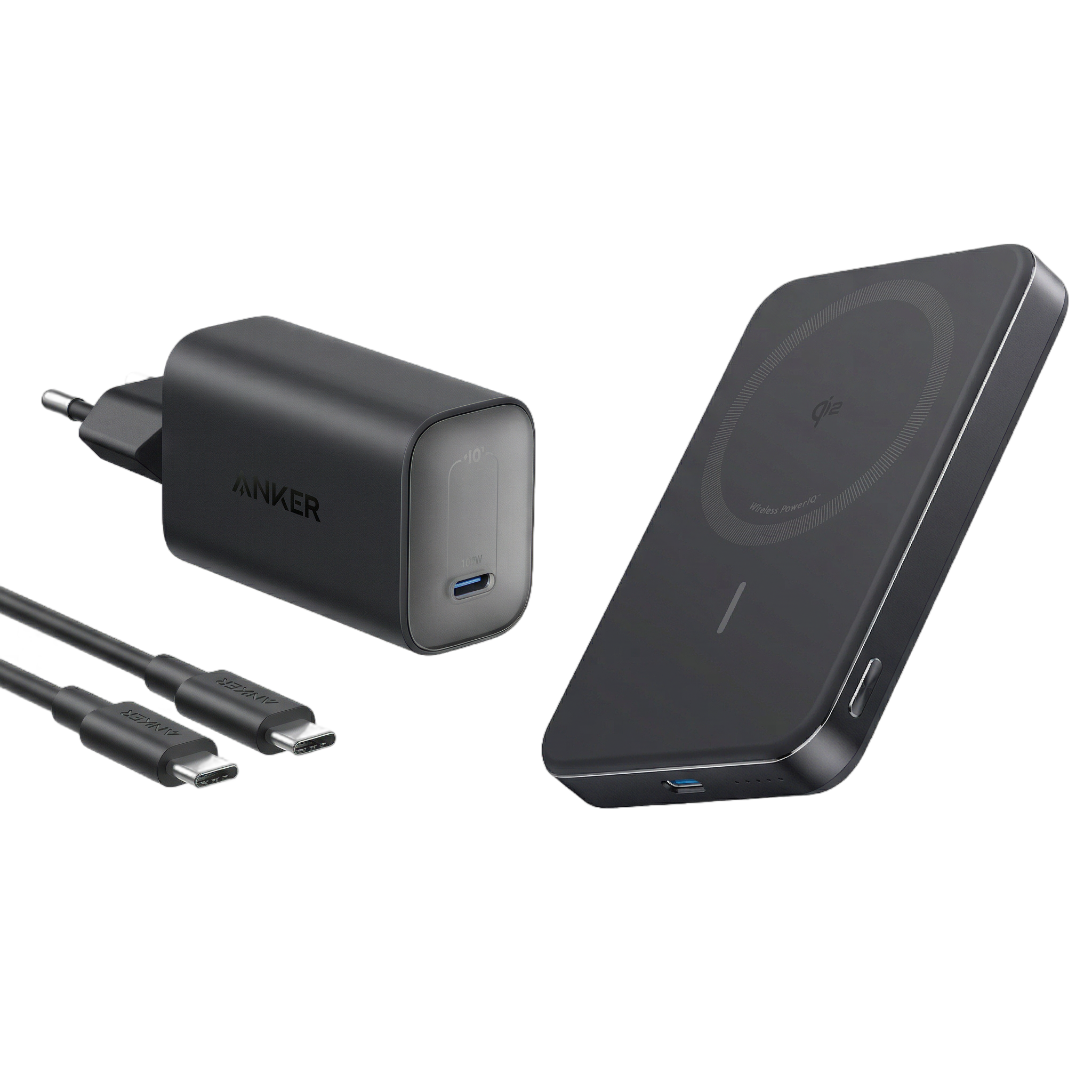 Anker Nano Ladegerät (100W) mit USB-C Kabel+Anker MagGo Powerbank (10.000mAh,Slim) Image