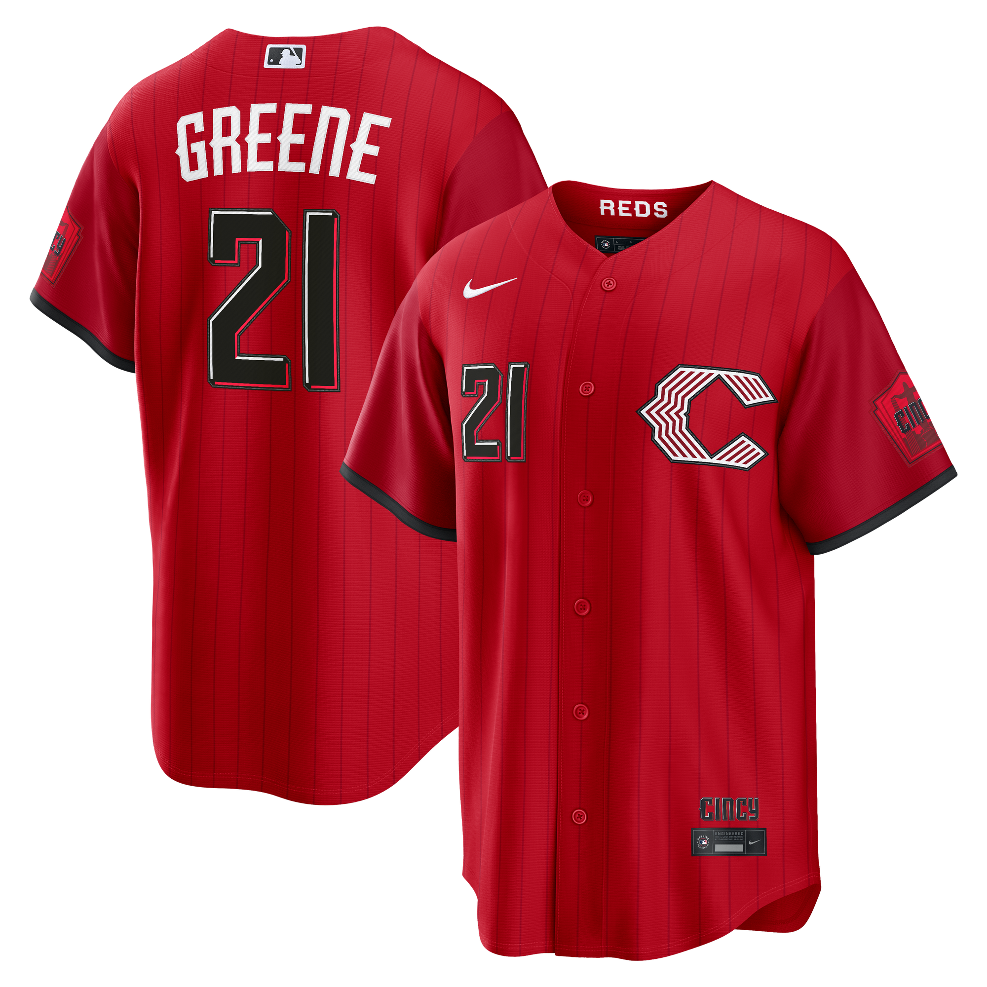 Cincinnati Reds Nike MLB City Connect Stadiontrikot – Rot – Hunter Greene – Herren