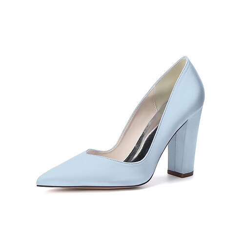 Marineblaue Damenpumps mit Blockabsatz, elegante Schuhe für die Mutter der Braut bei einer Hochzeit in der Stadt, bequeme Schuhe mit spitzer Zehenpartie und mittelhohem Absatz für formelle Anlässe