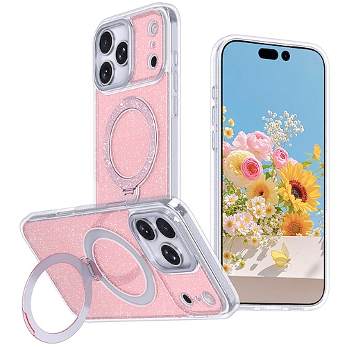 Handy Hülle Handyhüllen Für iPhone 17 Air 17 Pro Max iPhone 17e 16 15 14 Pro Max Plus 16e 13 Pro Max Rückseite Magnetische Adsorption Mit Ständer Durchscheinend Unterstützt kabelloses Laden TPU Acryl Image