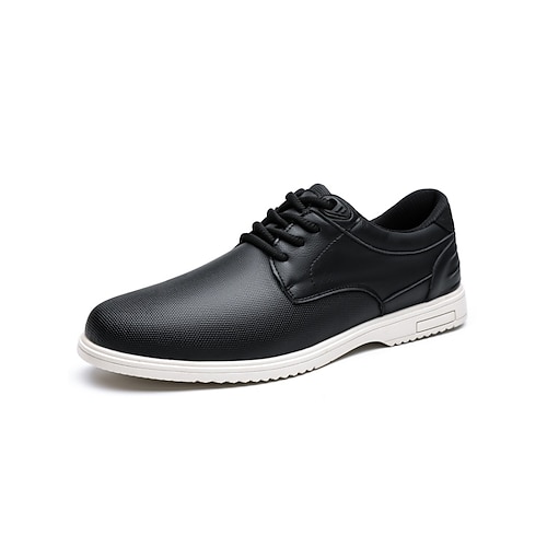 Schwarze, lässige Herren-Derby-Schnürschuhe, leichte und bequeme Oxford-Schuhe für Abende im Resort, Urlaubsessen, Kreuzfahrten, Hotelpartys, legere Reisen und Sommerabende Image