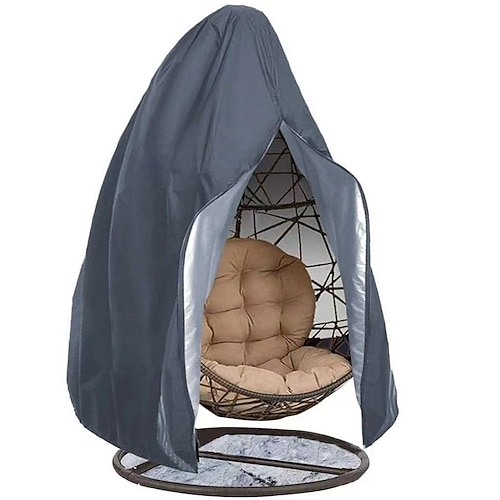Schutzhüllen für Gartenmöbel, darunter auch Eier-Sesselhüllen mit Reißverschluss, wasserdicht, strapazierfähig und wetterfest, winddicht, 190 x 114 cm, schwarz, 1 Stück
