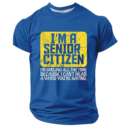 Herren-T-Shirt „Ich bin Rentner und lächle ständig, weil ich kein Wort verstehe" – witziger, sarkastischer Aufdruck, Rundhalsausschnitt, Kurzarm, normale Passform, ideales Geschenk zum Ruhestand, Image
