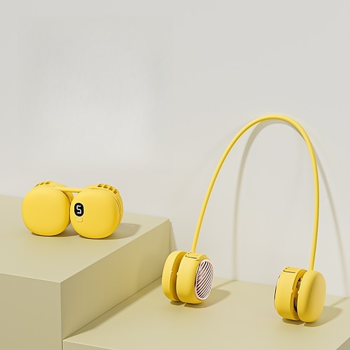 Nackenventilator mit 5 Kühlstufen, Dual-Turbo-Technologie und extrem leisem Betrieb (40 Dezibel). Leichtes und hautfreundliches Design, ideal für Reisen, Outdoor-Aktivitäten und den täglichen Image