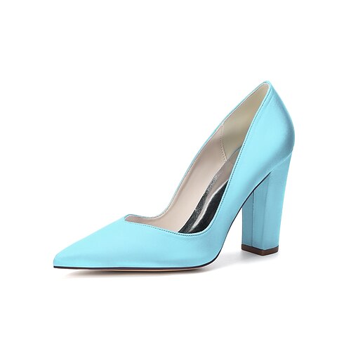 Marineblaue Damenpumps mit Blockabsatz, elegante Schuhe für die Mutter der Braut bei einer Hochzeit in der Stadt, bequeme Schuhe mit spitzer Zehenpartie und mittelhohem Absatz für formelle Anlässe