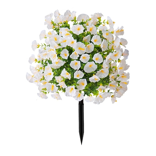 20 Zoll lange künstliche Blumenstecker für den Außenbereich, mehrfarbige Prunkwinden-Gartenstecker für den Garten Rasen, farbechtes, strapazierfähiges Plastik, Dekoration für jede Jahreszeit Image