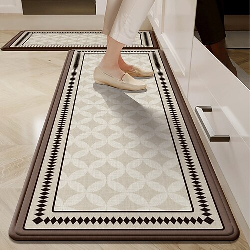 Küchenmatte, saugfähig, rutschfest, ölbeständig, Kieselgur-Teppich, schmutzabweisend, leicht zu reinigen, strapazierfähige Fußmatte für Bad und Haushalt Image