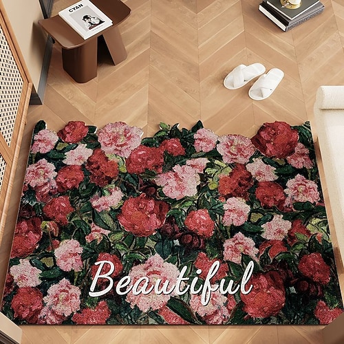 PVC-Fußmatte aus Luffa, französischer Stil, Schlingenflor, luxuriöse und strapazierfähige PVC-Bodenmatte für den Heimgebrauch Image