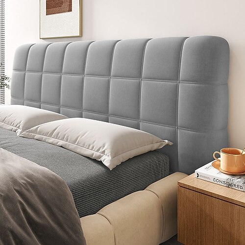 Verdickter, weicher Kopfteilbezug, vollständiger Schutz, universelles Bettrückenlehnenbezug-Set, staubdichter, weicher Kissen-Kopfteilschutz für Schlafzimmer Image