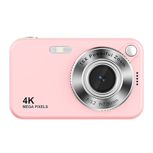 4K-Digitalkamera (64 MP) für Fotografie, Autofokus-Vlogging-Kamera für YouTube, 16-facher Zoom, Kompaktkamera für Schüler, Anfänger und Jugendliche, tragbare Point-and-Shoot-Kamera mit Blitz und