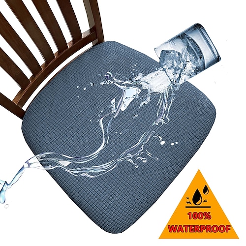 Wasserdichte Stretch-Sofa- und Stuhlkissenbezüge, Jacquard-Maisfleece, elastische Bänder, rutschfeste Sitzbezüge, 2er-, 4er- oder 6er-Pack Image