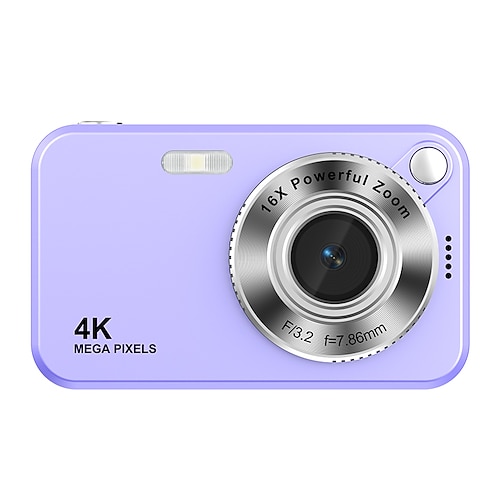 4K-Digitalkamera (64 MP) für Fotografie, Autofokus-Vlogging-Kamera für YouTube, 16-facher Zoom, Kompaktkamera für Schüler, Anfänger und Jugendliche, tragbare Point-and-Shoot-Kamera mit Blitz und