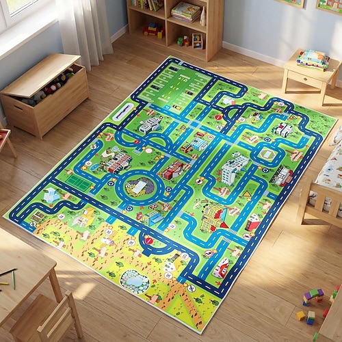 Rutschfeste Kinderteppiche, ideal für Spielzimmer, Schlafzimmer und Kindergärten – extra dicker Sicherheitsteppich, für drinnen und draußen geeignet, leicht zu reinigen Image