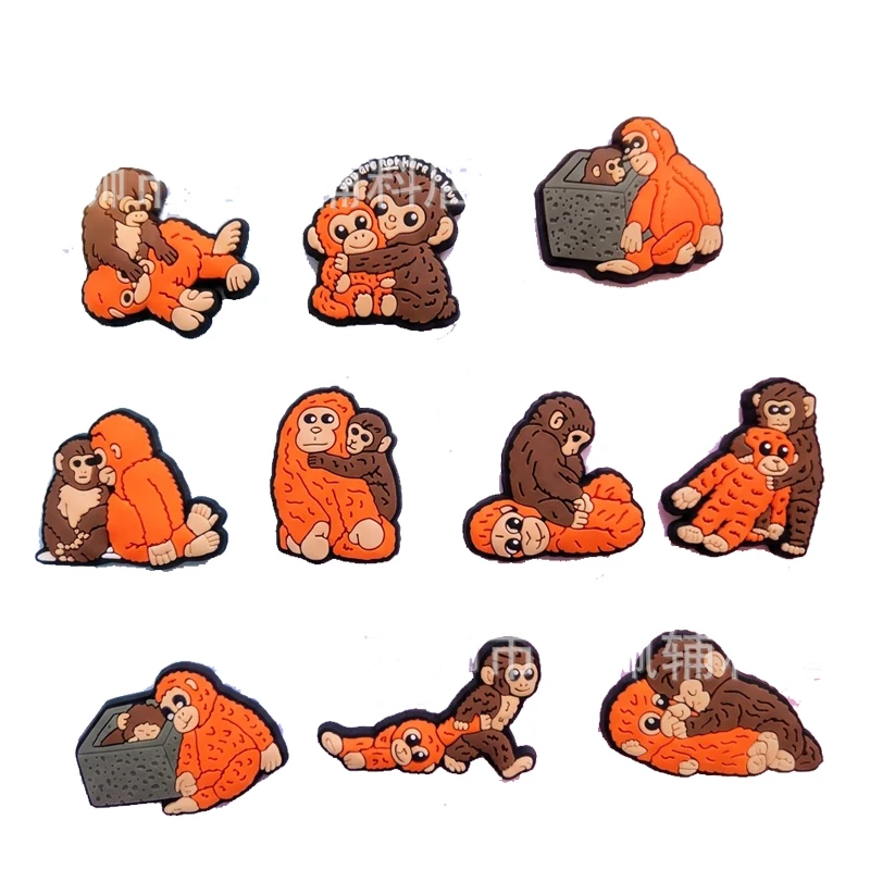 10 Pezzi Nuovi Arrivi: Ciondoli Anime Carini a Forma di Scimmia Punch, Decorazioni per Scarpe, Spille Cartoon di Tendenza, Accessori per Braccialetti e Crocs per Adulti e Bambini