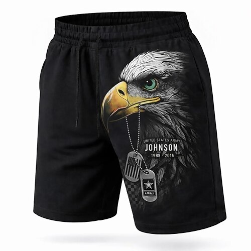 Herren 250. Jahrestag des Unabhängigkeitstages der USA am 4. Juli Adler US Flagge Badehosen Badeshorts Boardshorts Mittlere Taille Patriotisch Ferien Seitentaschen Netzfutter Elastischer Kordelzug in Image