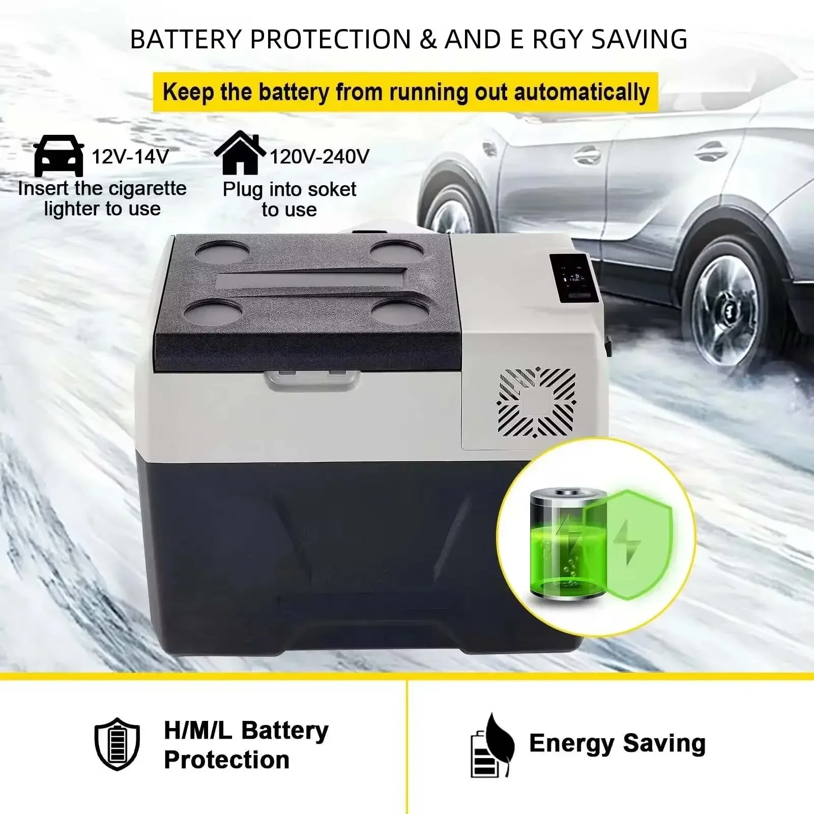 Mini Frigo VEVOR, Mini Congelatore per Auto 30L 40L 50L, Frigorifero Portatile a Compressore 12V/24V 220V per Guida, Campeggio, Picnic