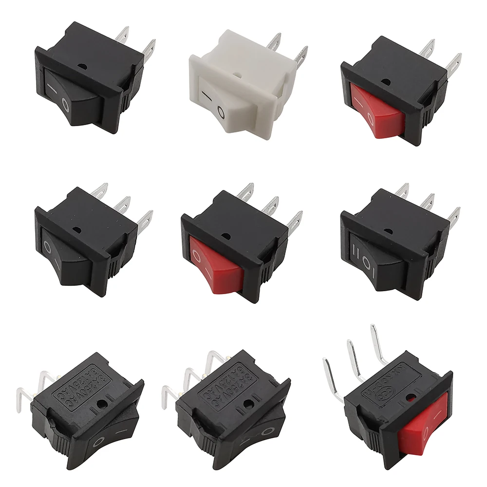 10 Pz KCD11 10x15mm 2Pin 3Pin Snap-in Mini Interruttore di Pulsante ON-OFF/ON-OFF-ON Interruttore A Bilanciere SPST 3A 250VAC/6A 125VAC