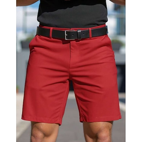 Herren Shorts Schicke Shorts Geschäft Freizeitshorts Tasche Einfach Komfort Atmungsaktiv Knielang Lässig Outdoor Strand Urlaub Mode Blau Meerblau Unelastisch Image