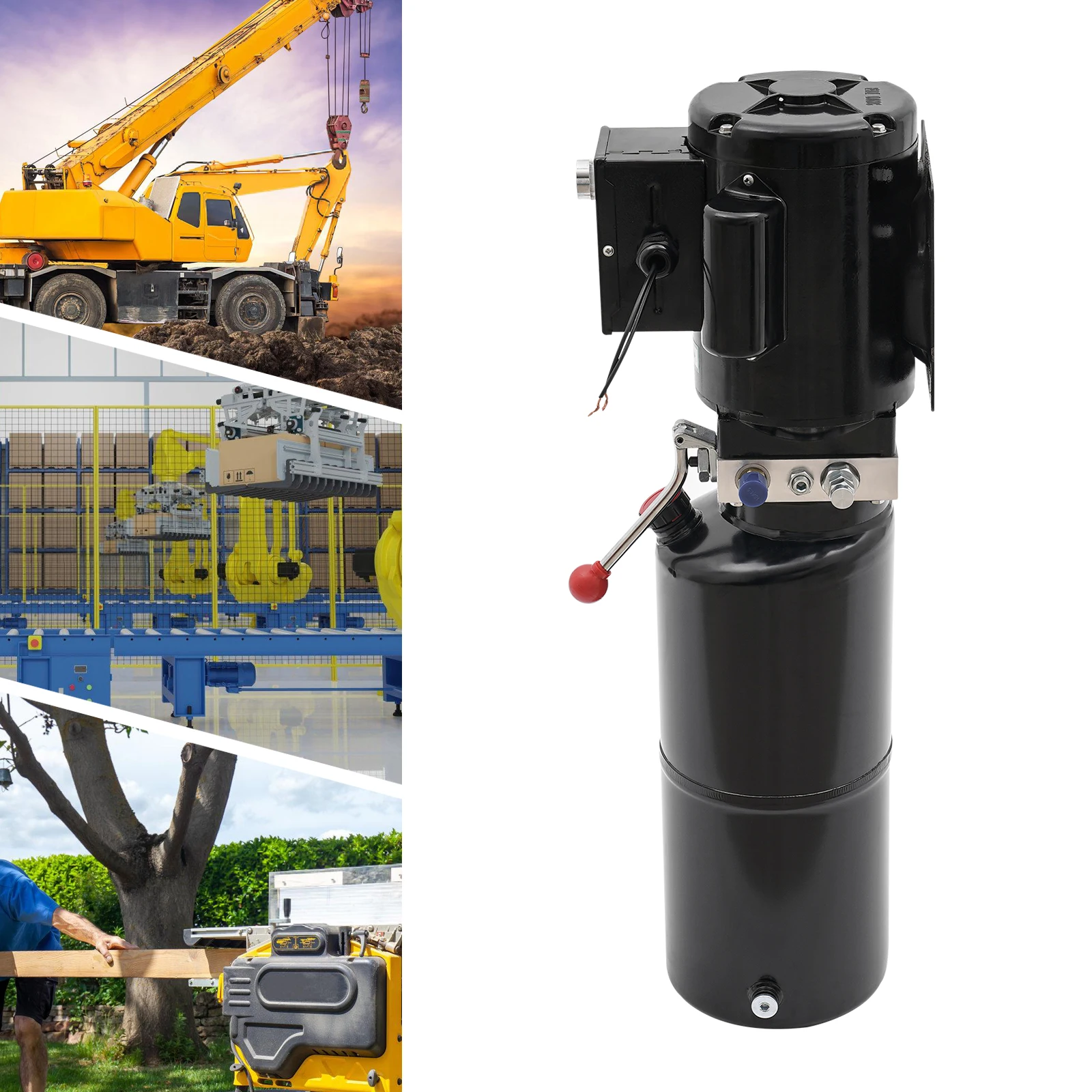 Centralina Idraulica 220V 10L, Pompa Idraulica a Singolo Effetto, Portata 4.6L/min, Gruppo Idraulico Elettrico con Serbatoio Olio