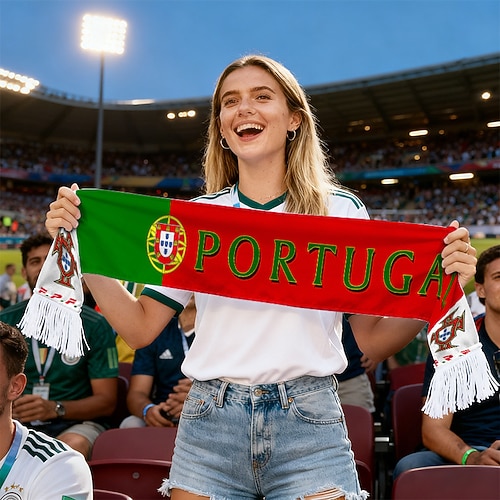 Argentinien-Fußball-Fan-Schal, Fußball-Fanbanner, blau-weiß, Teamgeist, Stadion-Anfeuerungsaccessoires für Männer und Frauen, Spieltag, Sportveranstaltungen, Weltspiel, Partydekorationen, Geschenke Image