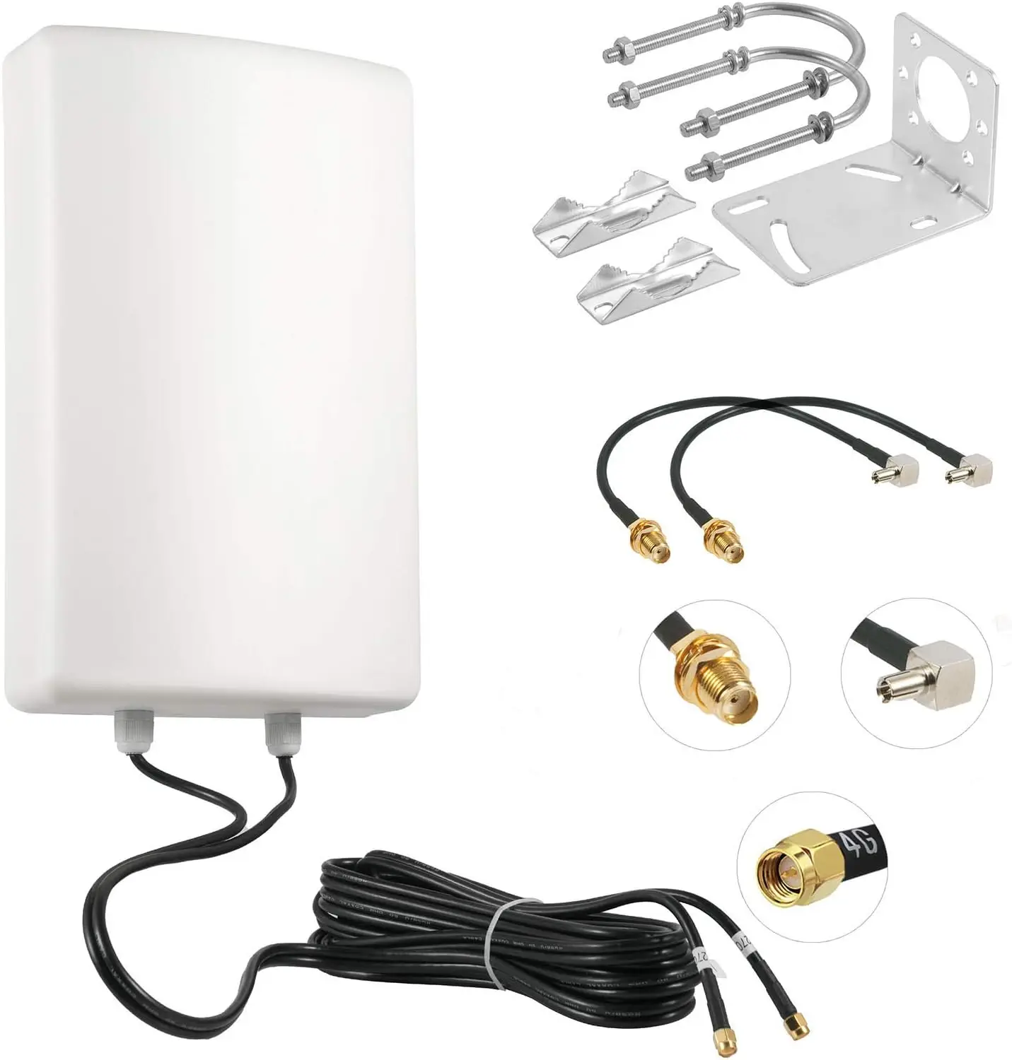 4G LTE 5G wasserdichte Dual-polarisierte MIMO-Antenne mit Dual-5-Meter-Kabel SMA/TS9-Anschluss für Netgear MiFi Mobile Hotspot Router Image