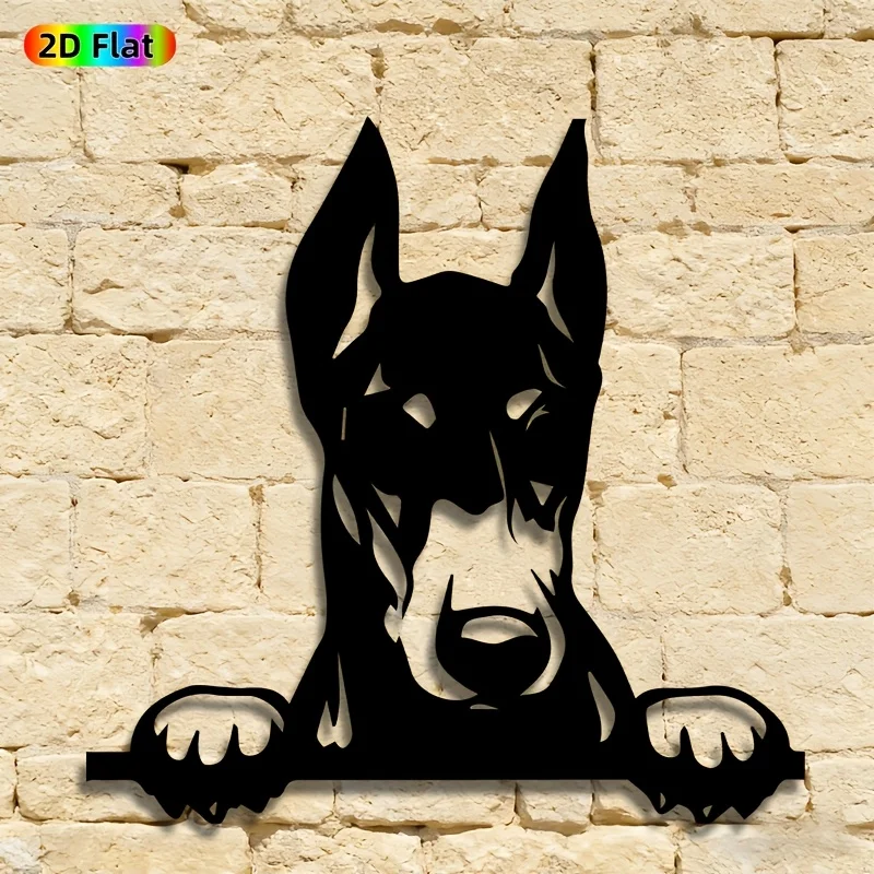 Dynamische Sitzende & Stehende Dobermann-Metallstatue, Ideales Geschenk für Hundeliebhaber Image