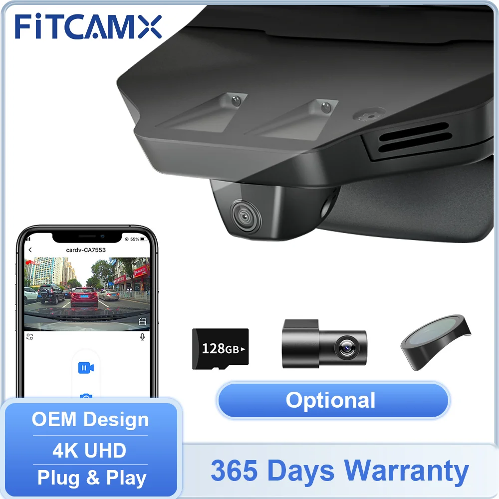 4K UHD FITCAMX Auto-Dashcam DVR für Jaguar XF 2012–2023 / XE 2016–2024 / F-Pace 2017–2026 / I-Pace 2019–2023, Rückkamera optional Image
