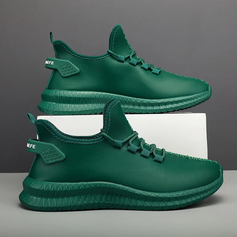 Große Größe 47 Grüne Herren-Laufschuhe, bequeme, leichte Turnschuhe für Herren, rutschfeste Freizeit-Sportschuhe für Herren, Turnschuhe