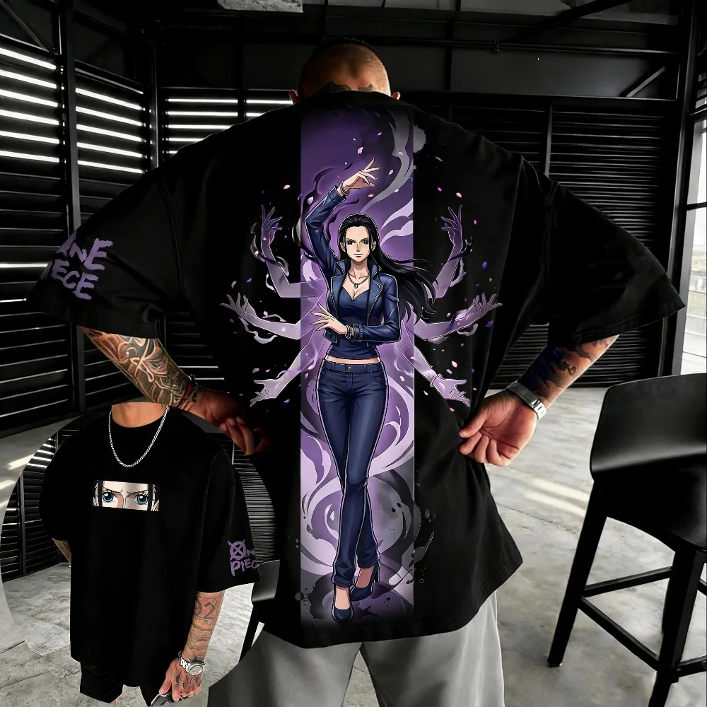 Übergroßes One Piece Nico Robin Unisex T-Shirt aus Reiner Baumwolle 2026 Sommer Harajuku Anime-Print Y2K Hip-Hop Kurzarm-Oberteil