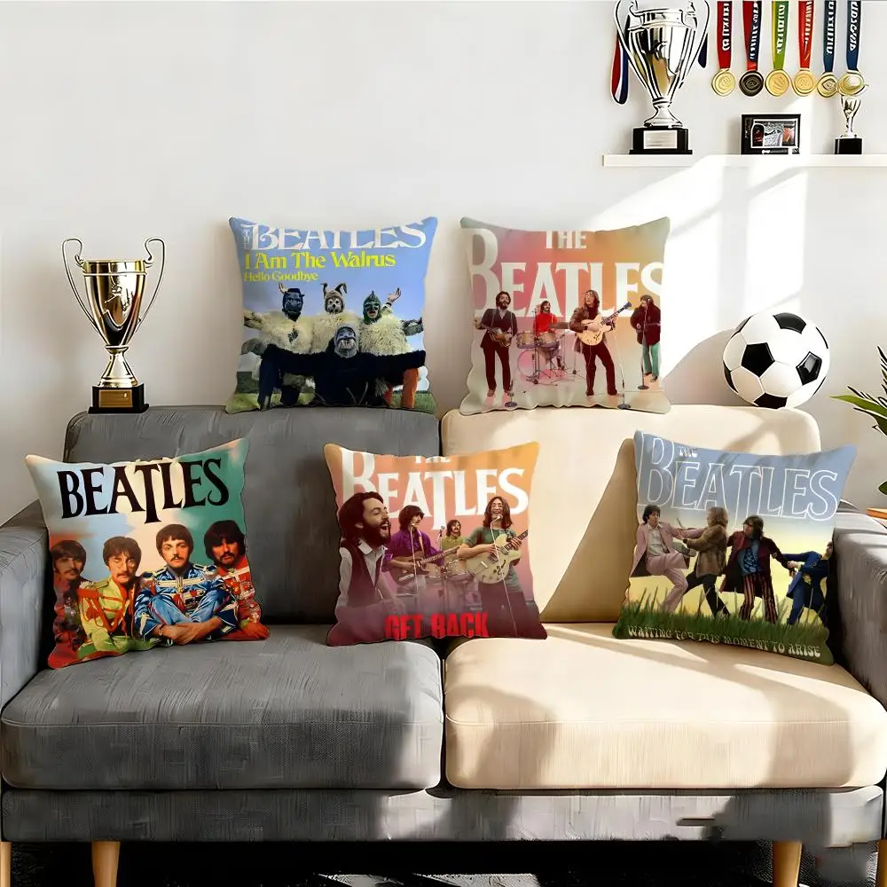 Music The Beatles Kissenbezug, Kissenbezug-Set, 4-teilig, 50 x 50, 45 x 45, 40 x 40, Kissenbezug, dekorativ, für Sofa, Heimdekoration Image