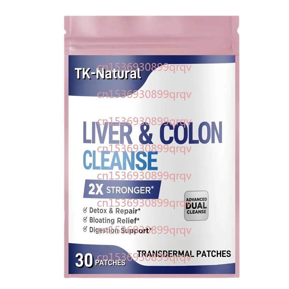 30-Pflaster zur Leberentgiftung und Darmreinigung, transdermale Pflaster mit Mariendistel, Darmreiniger und Entgiftung für Männer und Frauen Image