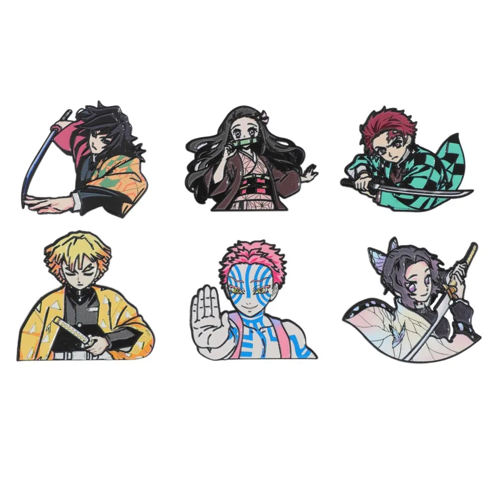Demon Slayer Anime Metallabzeichen Tanjiro, Nezuko, Giyu, Zenitsu Legierungsbroschen Accessoires Image