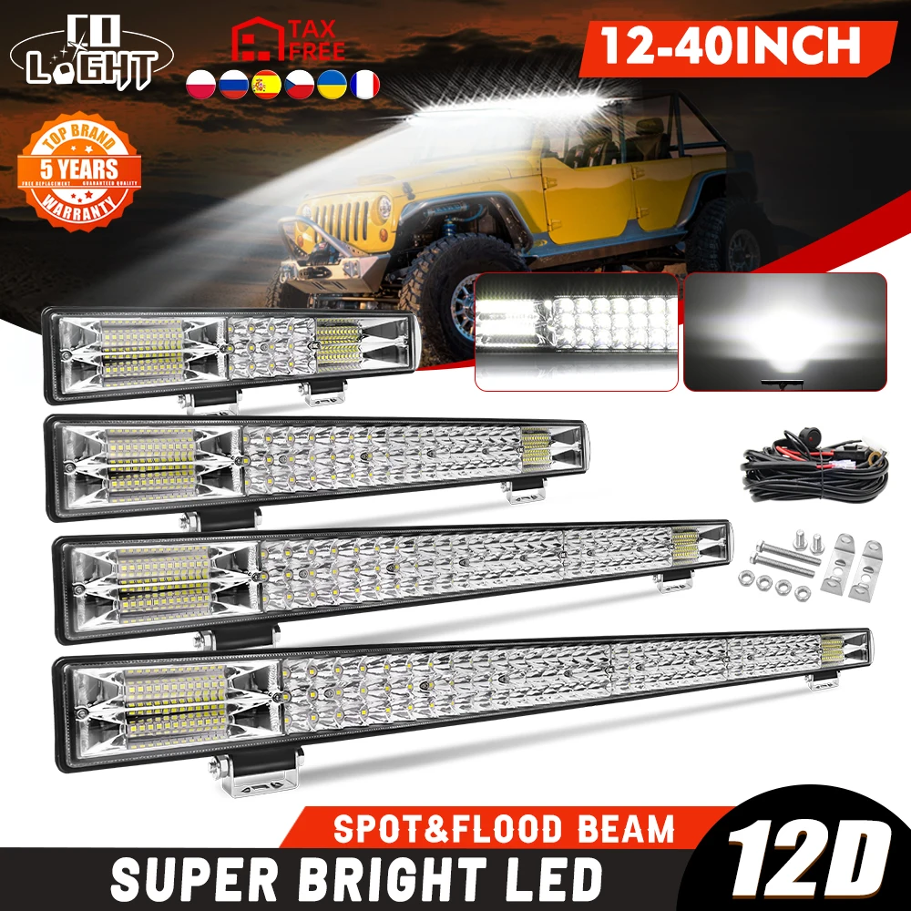 CO LIGHT LED-Lichtleiste 40 Zoll 780 W 3 Reihen Flutkombination LED-Fahrnebelscheinwerfer Offroad-Beleuchtung LED-Arbeitsscheinwerfer für UTE ATV UTV SUV