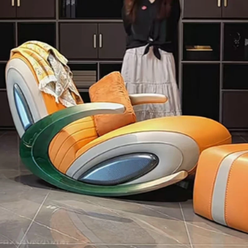 Wohnzimmer Relaxsessel Lesesessel Einzelner Akzent-Sessel Schlafzimmer Ergonomischer Relaxsessel Orange Fauteuil Design Gartenmöbel