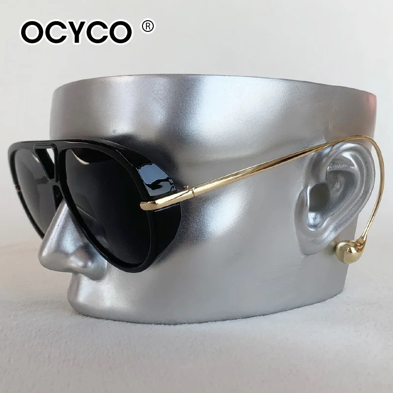 OCYCO 2026 Übergroße Piloten-Sonnenbrille Neueste Mode Doppelbrücken-Verlaufsgläser Damen Trendige Luxusmarken-Design Sonnenbrillen Image