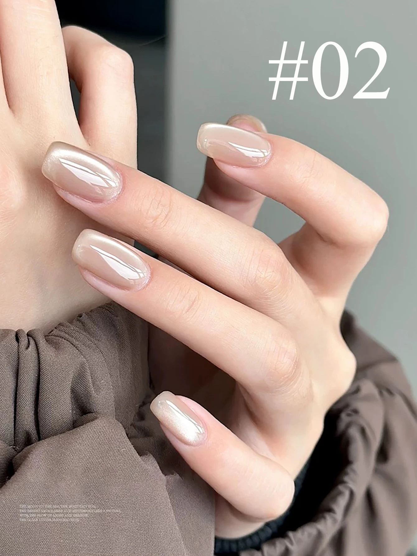 SHAKA 1 Stück Beliebter Nude Glasperlen-Katzenaugen-Gel-Nagellack 2026 Frühling Sommer Neu Funkelnder Milchtee-Kristall-Katzenaugen-Nagelkunst Image