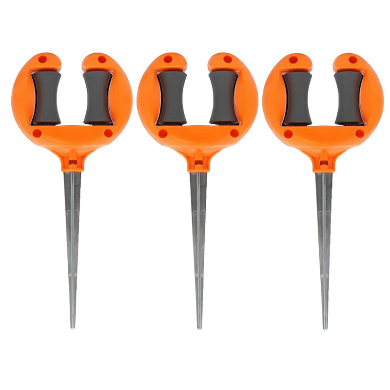 3Pcs Garden Hose Guides for Outside - 10.6 Inch Rust-Proof ABS Galvanized Metal Lawn Hose Guide Spike Holder, Roller Reel Lawn Hose Support, Garden Hose Guide Nail, Garden Hose Accessories