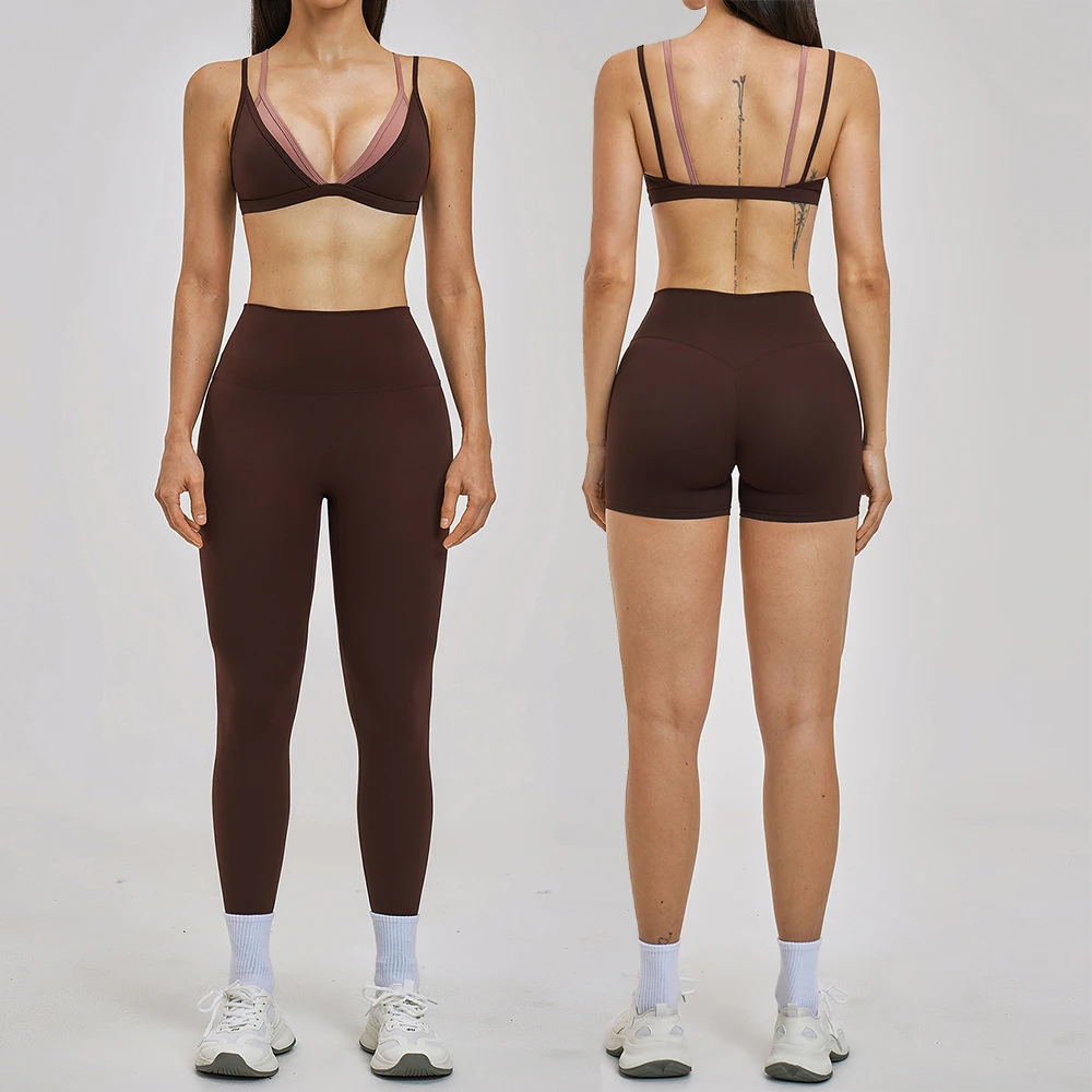 Ensembles de yoga 2 pièces pour femmes, tenues de fitness, vêtements de sport, ensemble d'entraînement, soutien-gorge de sport, leggings taille haute, vêtements de gym, ensembles de sport